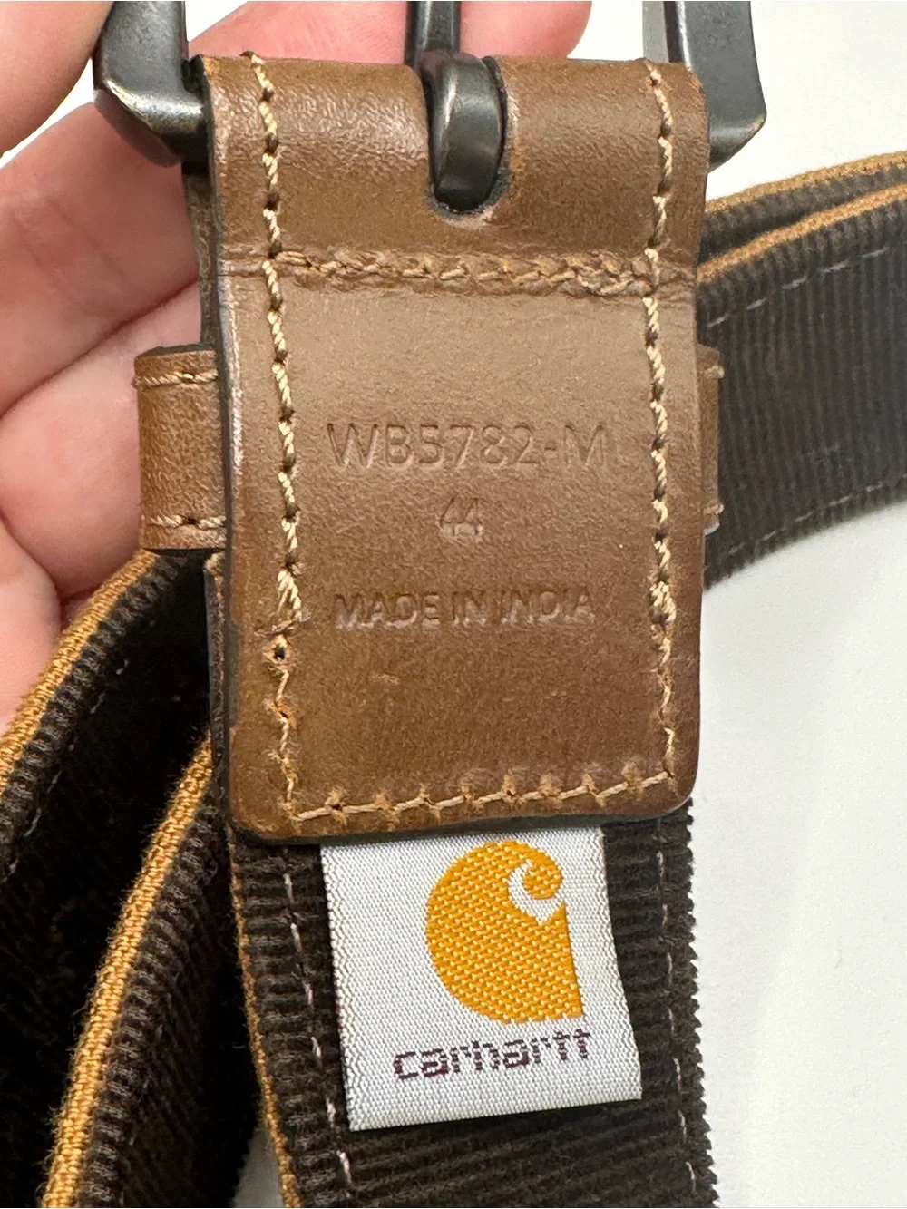 Carhartt Tan Canvas Belt with Dark Metal Buckle